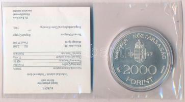 1997. 2000Ft Ag "Integráció az Európai Unióba - EURO" kapszulában, tanúsítvánnyal T:BU
Ad...