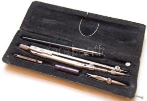 cca 1930 Körzőkészlet keménytokban / Bows in hard case