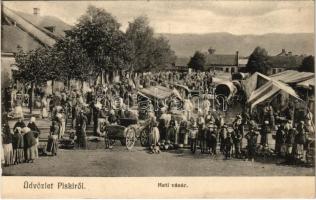 1910 Piski, Simeria; Heti vásár, piac. Főző József kiadása / market (EK)