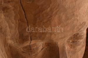 ifj. Kurbel József (?): Szűz Mária. Faragott fa, réz, jelzés nélkül. Falra akasztható, repedésekkel,...