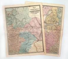 1850 Kelet Európa és Oroszország nagyméretű térkép E. Andriveau-Goujon. Acélmetszet. 2 részben / 1860 E. Andriveau-Goujon: Etched map of Eastern Europe and Russia 70x110 cm