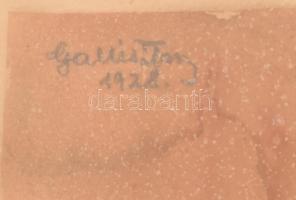 Gallé Tibor (1896-1944): Mosónő, 1928. Akvarell, papír, jelzett, 39x29 cm. Üvegezett, dekoratív, kis...