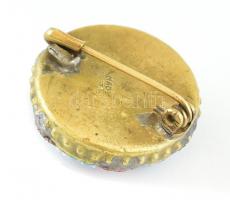 Muránói mikromozaikos bross, kopott, d:2,5cm