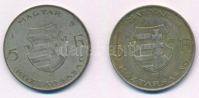 1947. 5Ft Ag "Kossuth" (2x) T:3 patina
Adamo F8.1
