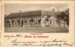 1902 Torontálvásárhely, Develák, Debelják, Debeljaca; Községi bérház, Mandukits Szilárd nagykereskedése, Krausz Ignác üzlete és saját kiadása / shops (EK)