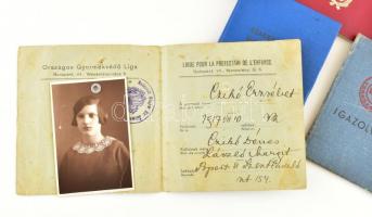 cca 1927-1991 8 db vegyes igazolvány, okmány, közte Budapesti M. Kir. Államrendőrség által kiállítot...
