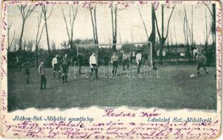 1903 Budapest XVI. Rákosszentmihály, Sporttelep, focipálya, futballisták (b)
