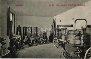 1915 Budapest XXII. Budafok, M. kir. pincemesteri tanfolyam, gépraktár, belső. Hollenzer és Okos budai műterméből
