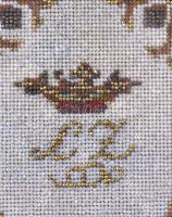 Zárdamunka, gyöngy, üvegezett fakeretben, 10x7cm, teljes méret:20x14cm