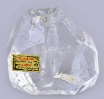 Joska kristály levélnehezék, váza?, etikettel jelzett, hibátlan, m:8cm