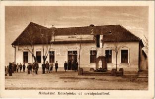 1939 Hidaskürt, Mostová; Községháza az Országzászlóval. Fogyasztási Szövetkezet kiadása / town hall, Hungarian flag (EK)