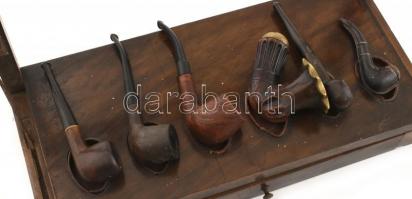 Fa pipatórium pipákkal (6db) kopott, 41x20x25cm