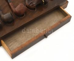 Fa pipatórium pipákkal (6db) kopott, 41x20x25cm