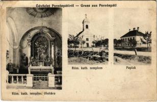 Pornóapáti, Római katolikus templom, belső, főoltár, paplak (Rb)