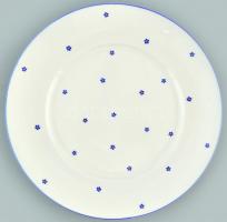 Óherendi Tertia virág mintás tányér, kézzel festett porcelán, jelzett, kopásnyomokkal, d:25cm