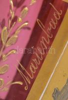 Kézzel festett Marienbad üveg pohár. Hibátlan. 7 cm