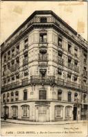 1911 Paris, Cecil Hotel. Rue du Conservatoire et Rue Sainte-Cécile (glue marks)