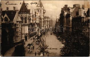 1907 London, The Law Courts and Fleet Street (EK)