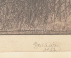 Gallé Tibor (1896-1944): Cigányleány. Rézkarc, papír, jelzett, Gallé Tibor autográf ajándékozási sor...