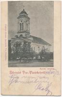 1901 Torontálvásárhely, Develák, Debelják, Debeljaca; Református templom. Krausz Ignác kiadása / Calvinist church (vágott / cut)