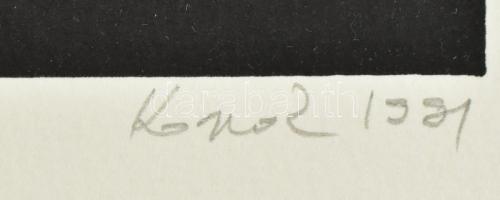 Konok Tamás (1930-2020): Konstruktivista kompozíció, 1991. Szitanyomat, papír, jelzett. Számozott: 3...