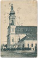1925 Hódság, Odzaci; Röm. kath. Kirche / Római katolikus templom. Rausch Ede kiadása / Catholic church (fa)