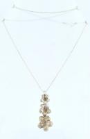 Ezüst (Ag) nyaklánc, virágos medállal, jelzett, h: 45 cm, nettó: 4,9 g