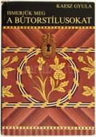 Kaesz Gyula: Ismerjük meg a bútorstílusokat. Bp., 1978, Gondolat. Negyedik kiadás. Számos fekete-fehér képpel illusztrálva. Kiadói egészvászon-kötés, kiadói papír védőborítóban, kissé kopott, kissé szakadt borítóval.