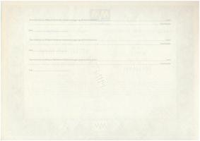 Budapest 1992. "Magyar Villamos Művek Részvénytársaság" kitöltetlen, névre szóló részvénye...