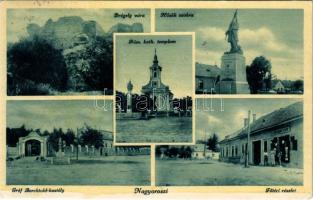 1938 Nagyoroszi, Drégely vára, Hősök szobra, Gróf Bechtold kastély, Fő tér, Római katolikus templom, Hoffmann Dávid üzlete