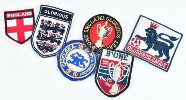 6 db futball felvarró (Chelsea FC, angol válogatott, Premier League, stb.) / Football cloth badges