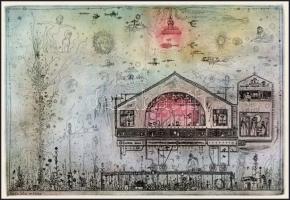 Gross Arnold (1929-2015): Kondor Béla emléklap. Ofszet nyomat, papír, jelzett, Corvina mappából, 19x...