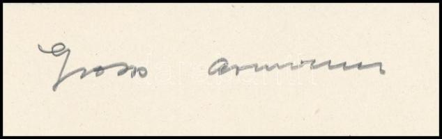 Gross Arnold (1929-2015): Kondor Béla emléklap. Ofszet nyomat, papír, jelzett, Corvina mappából, 19x...