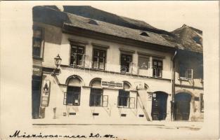 Pozsony, Pressburg, Bratislava (?); Gazdák Földhitel-Forgalmi vállalat, cukrászda, Mikita cipész üzlete. Mészáros utca 22. / Ústav zemskej pozicky pre Gazdov / confectionery, shoemaker shop, Farmers Land Credit Company. photo