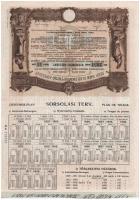 Budapest 1906. "Pesti Hazai Első Takarékpénztár-Egyesület" 100K-ról szóló nyereménykötvény...