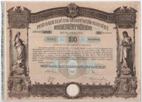 Budapest 1906. "Pesti Hazai Első Takarékpénztár-Egyesület" 100K-ról szóló nyereménykötvény...