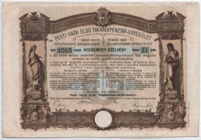 Budapest 1906. "Pesti Hazai Első Takarékpénztár-Egyesület" 100K-ról szóló nyereménykötvény...