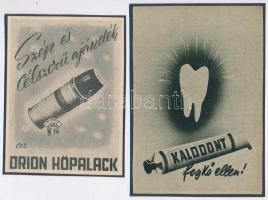 cca 1920-1940 Vegyes reklám tétel, 4 db: Bayer Pyramidon tabletták, Nor-Coc Harisnya, Kalodont fogkr...