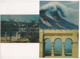 6 db MODERN 3D dimenziós motívum képeslap / 6 modern dimensional (3D) motive postcards