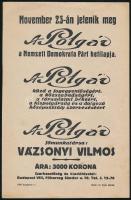 cca 1890-1910 November 23-án jelenik meg A Polgár, a Nemzeti Demokrata Párt hetilapja (főmunkatárs: Vázsonyi Vilmos), reklámlap, 22x14 cm