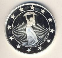 DN "Eurófantáziák-Szabadság-szobor" Ag emlékérem, 20,7g T:PP Csak 2000db! Tanúsítvánnyal! ...