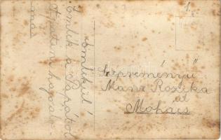 Apatin, Hajóállomás, osztrák-magyar katonák és kapitány / WWI Austro-Hungarian military, group of so...