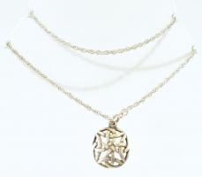 Ezüst (Ag) nyaklánc, medállal, jelzett, h: 43 cm, nettó: 5,6 g