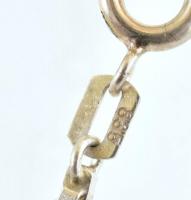 Ezüst (Ag) nyaklánc, cincéres plexi medállal, jelzett, h: 70 cm, nettó: 12 g