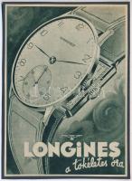 cca 1920-1940 "Longines a tökéletes óra", reklám nyomtatvány, papír kartonra kasírozva 15x11 cm