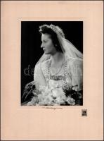 cca 1940 2 db menyasszony portré, kartonra kasírozott fotó Várkonyi László (1906-1975) budapesti, De...