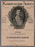 cca 1917 Koronázási album c. kiadvány reklám nyomtatványa, rajta IV. Károly magyar király portréjával, kartonra kasírozva, foltos, 26x20 cm