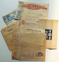 1936-1943 5 db hotel és egyéb számla + 2 db reklám