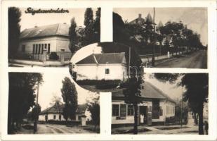 1942 Szigetszentmárton, utca, villa, üzlet, Sidol kakas paszta és Hutter szarvas szappan reklámplakátokkal. photo