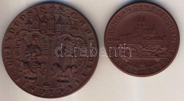 NDK 1968. "Meissen-Apátság" + DN "Meissen vásárlátogatás" 2db porcelán plakett T:1